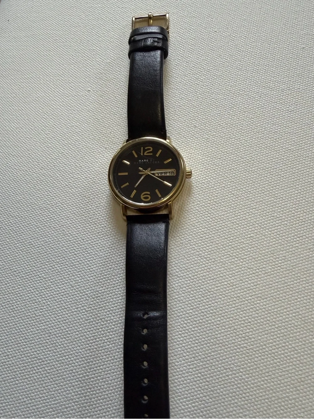 Marc By Marc Jacobs Black Dial Watch with Gold-Tone Case